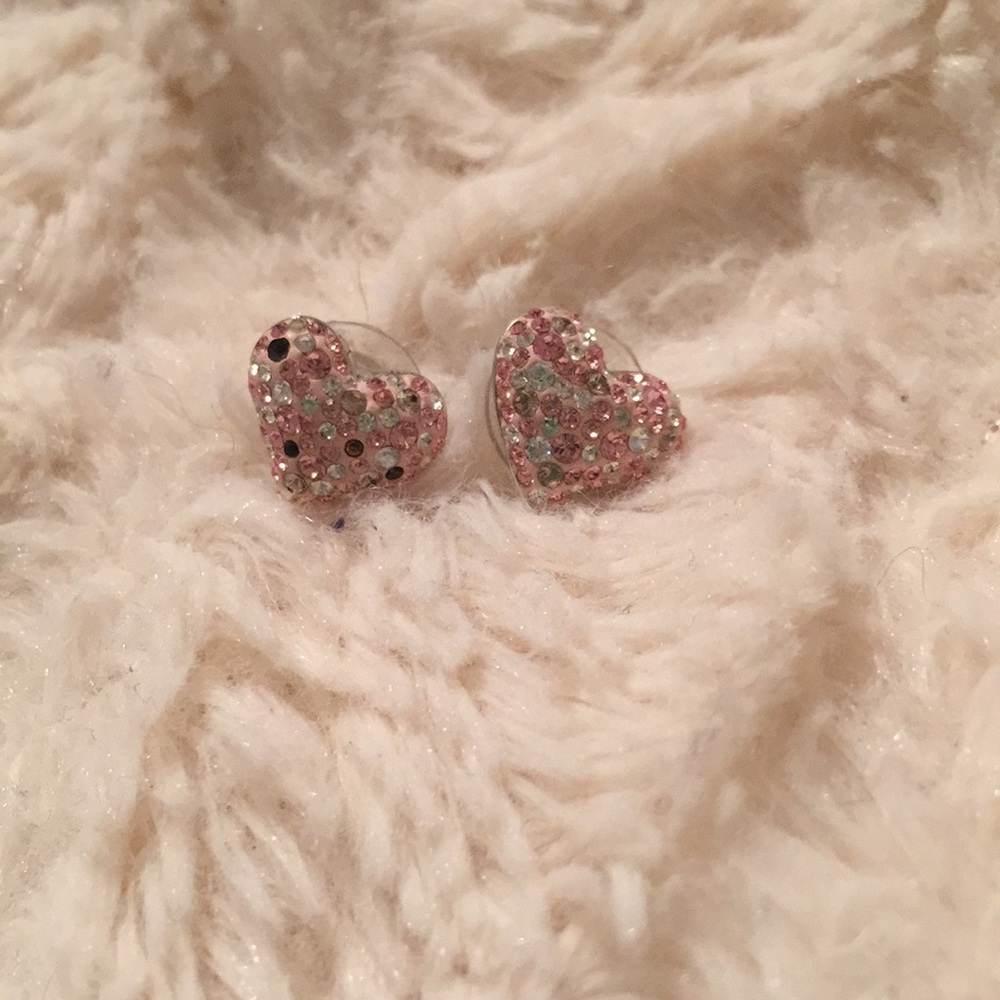 Swarovski pink heart earrings